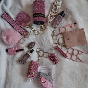 Pink 15 pc Safety Keychain